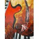 Πίνακας σε καμβά ανάγλυφο σχέδιο Musical Instruments 60x60x4εκ. YC-651