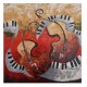 Πίνακας σε καμβά ανάγλυφο σχέδιο Musical Instruments 60x60x4εκ. YC-651