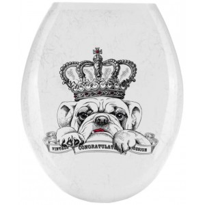 Καπάκι κάλυμμα λεκάνης σχέδιο Dog King 36.3x44.5x2.5εκ.