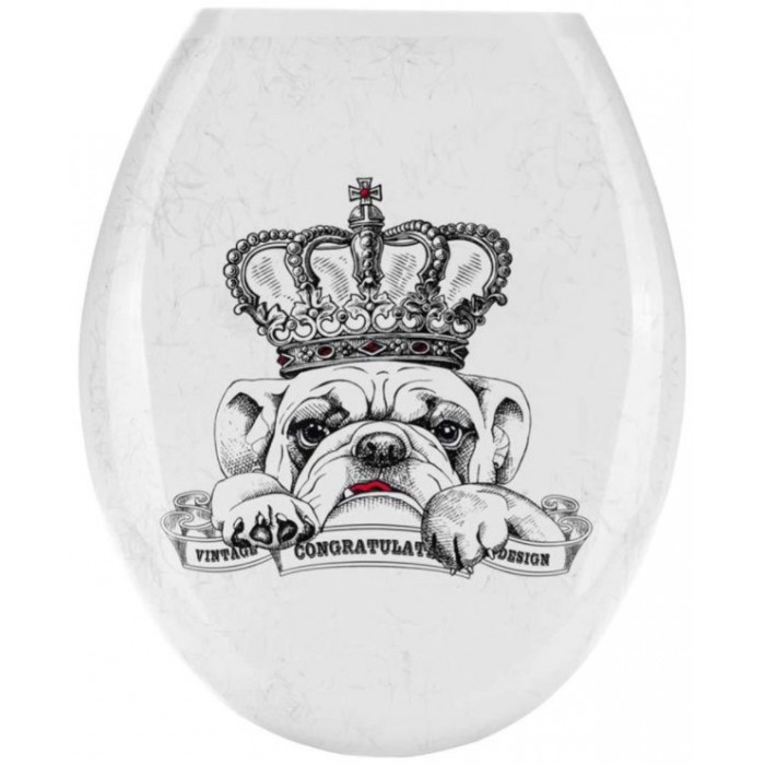 Καπάκι κάλυμμα λεκάνης σχέδιο Dog King 36.3x44.5x2.5εκ.