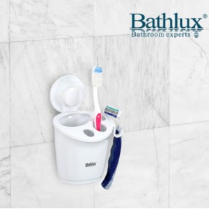 Θήκη τοίχου για οδοντόβουρτσες με βεντούζα Bathlux 11.9x9.4x16.1εκ. 30122