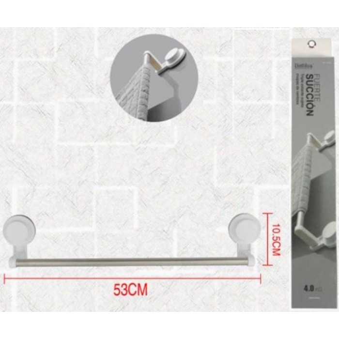 Κρεμάστρα  τοίχου πετσετών με βεντούζες Bathlux 53x7.5x10.5εκ.
