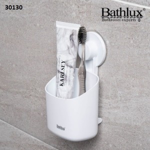 Θήκη τοίχου για οδοντόβουρτσες με βεντούζα Bathlux 9.3x8.7x17.9εκ. 30130