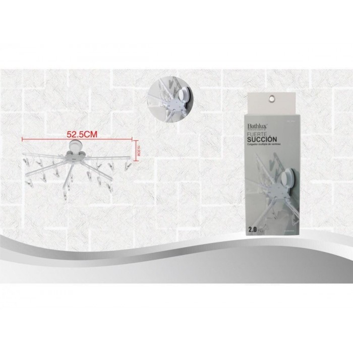 Ημικυκλική απλώστρα τοίχου με μανταλάκια Bathlux 52.5x30.5x15.2εκ.