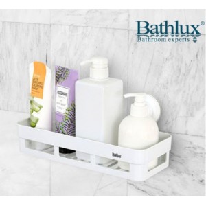 Ράφι τοίχου ορθογώνιο με βεντούζες Bathlux 30.2x13.8x12.7εκ.