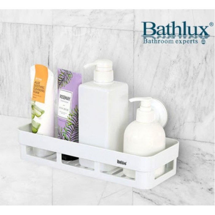 Ράφι τοίχου ορθογώνιο με βεντούζες Bathlux 30.2x13.8x12.7εκ.