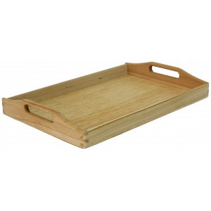 Δίσκος ξύλινος με λαβές φυσικό χρώμα 45x60x7εκ