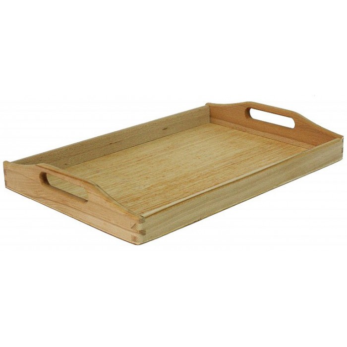 Δίσκος ξύλινος με λαβές φυσικό χρώμα 25x40x7εκ