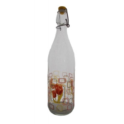 Μπουκάλι γυάλινο με σχέδιο Tulip 1L