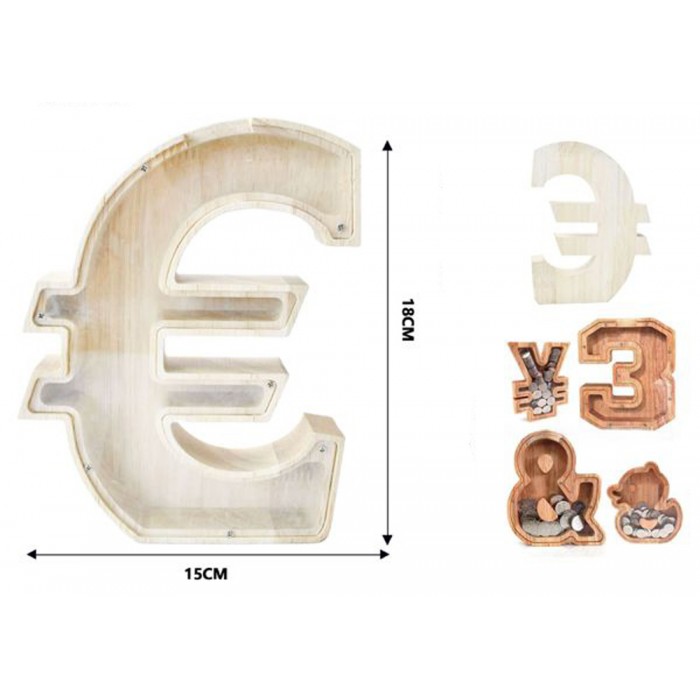 Κουμπαράς Ξύλινος Μπεζ 18x15cm Tpster 34986