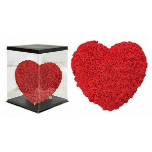 Καρδιά από Τεχνητά Τριαντάφυλλα σε Κουτί 25cm ForHome 308102