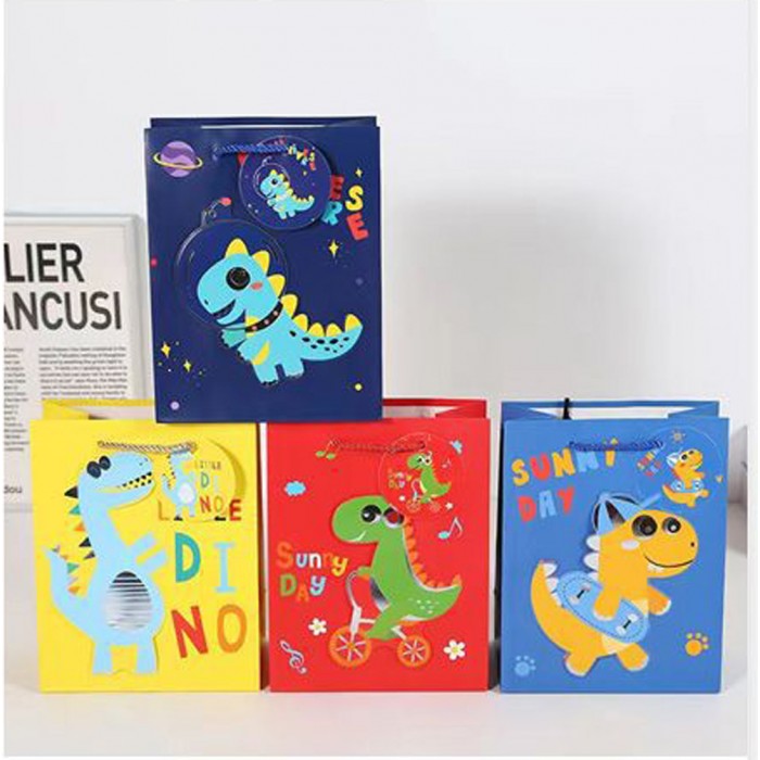 Σετ Χάρτινες Σακούλες Δώρου 26x10x32cm Πολύχρωμες 12 τεμαχίων ForHome 923633