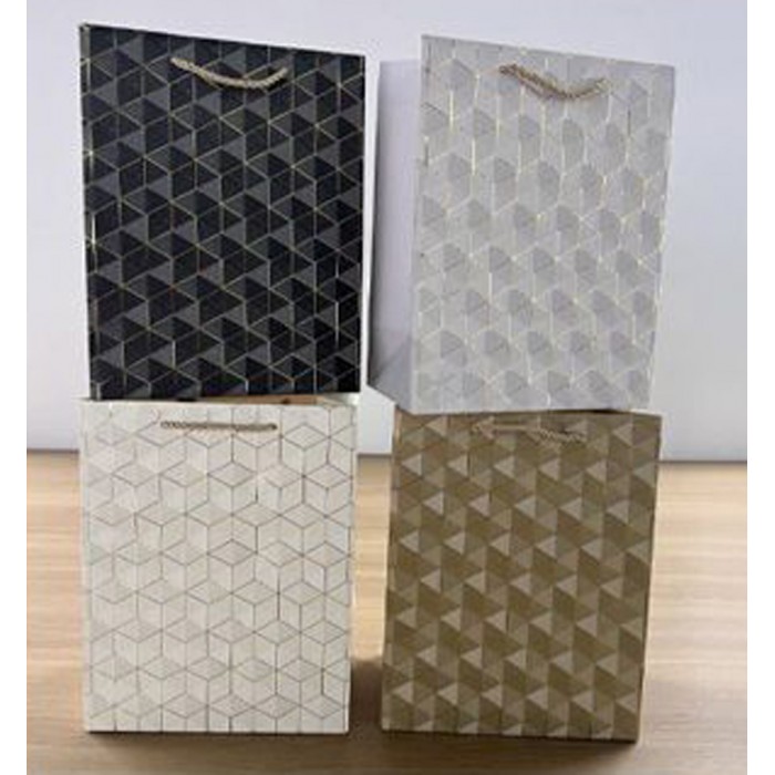 Σετ Χάρτινες Σακούλες Δώρου 23x18x10cm Πολύχρωμες 12 τεμαχίων ForHome 923680