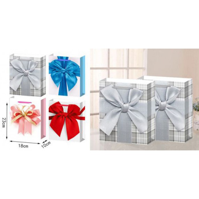 Σετ Χάρτινες Σακούλες Δώρου 23x18x10cm Πολύχρωμες 12 τεμαχίων ForHome 923647