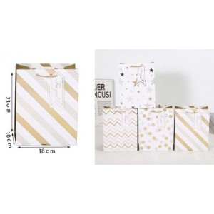 Σετ Χάρτινες Σακούλες Δώρου 23x18x10cm Πολύχρωμες 12 τεμαχίων  ForHome 923665