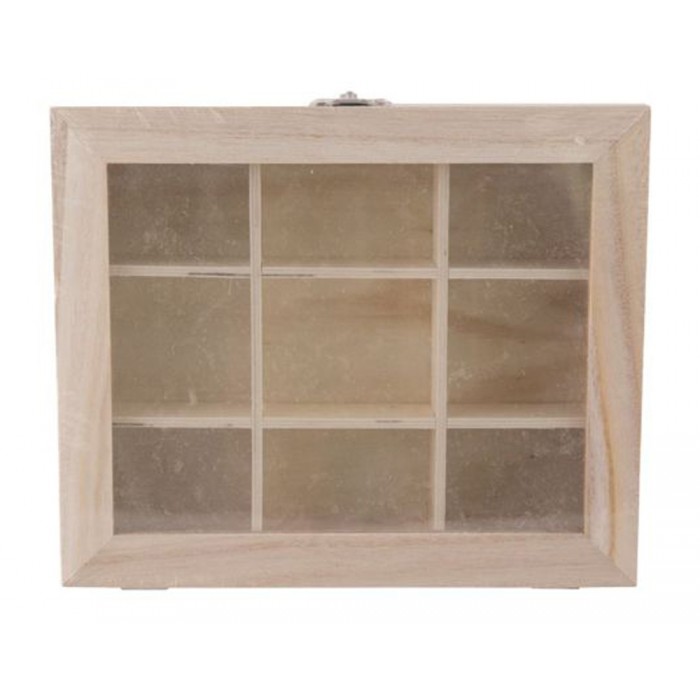 Κουτί Ξύλινο 9 Θέσεων 21x18x4cm ForHome 971109