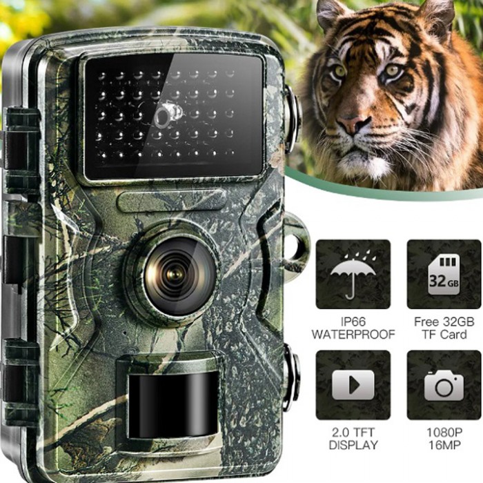 Υπέρυθρη αδιάβροχη κάμερα κυνηγιού Night Vision Trail 2″ 1080P 16MP ForHome 440661