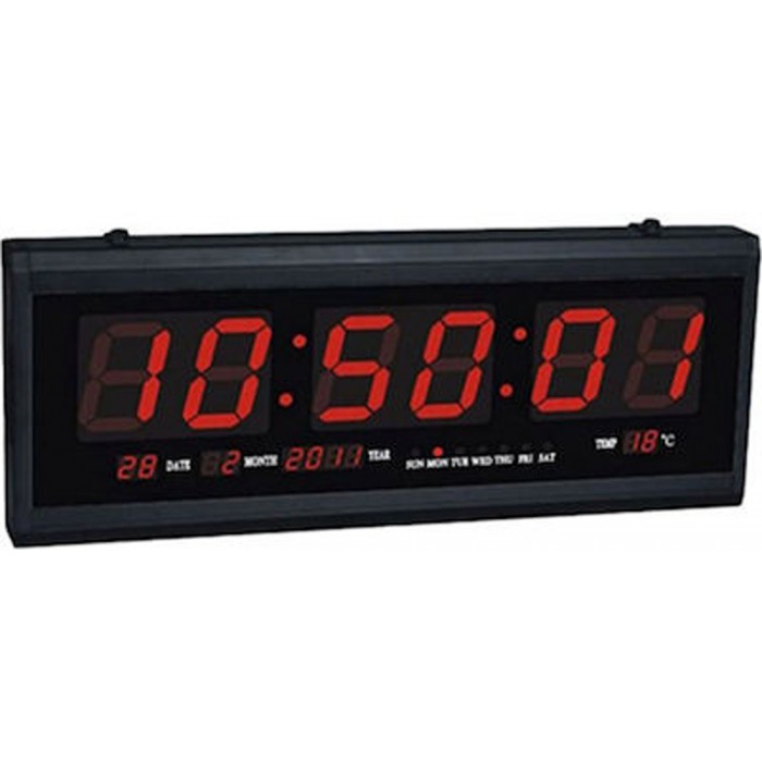Ρολόι  Πινακίδα LED Μονής Όψης 48x19cm Κόκκινο