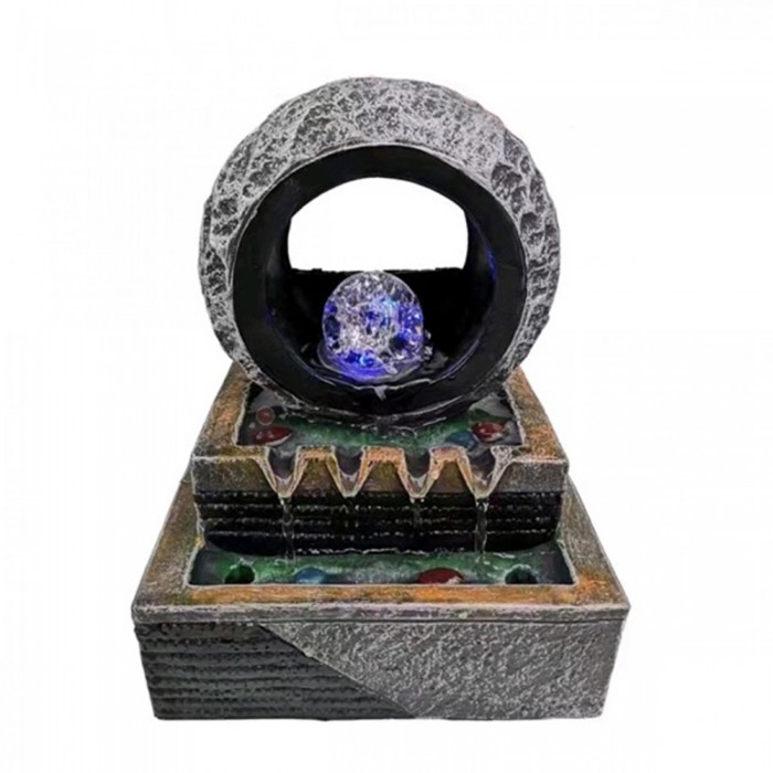 Διακοσμητικό Συντριβάνι Feng Shui με LED Φωτισμό 21x15x27cm DX1942 37882574
