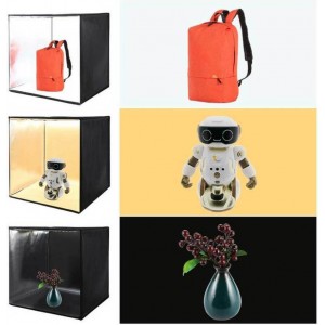  Photo Box Puluz Φωτιζόμενο με Πολλαπλά Backround 60W 60x60x60cm ForHome 260906