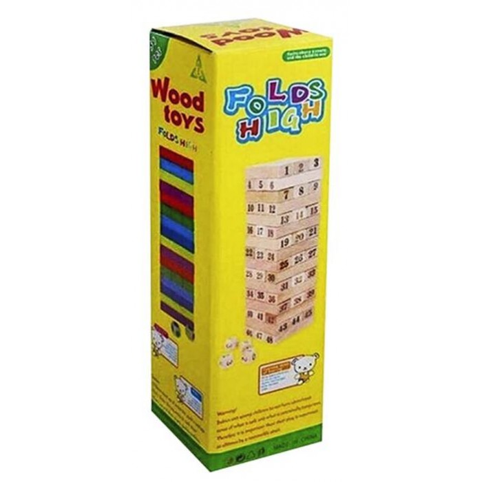 Επιτραπέζιο παιχνίδι πύργος ισορροπίας ξύλινος με τουβλάκια 8x8x24εκ.