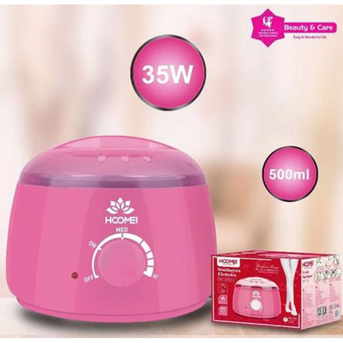 Κεριέρα Αποτρίχωσης με Κάδο 500ml 35W Ροζ Hoomei HM-7570R