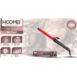 Ψαλίδι Μαλλιών για Μπούκλες 55W Κόκκινο Hoomei HM-7836P