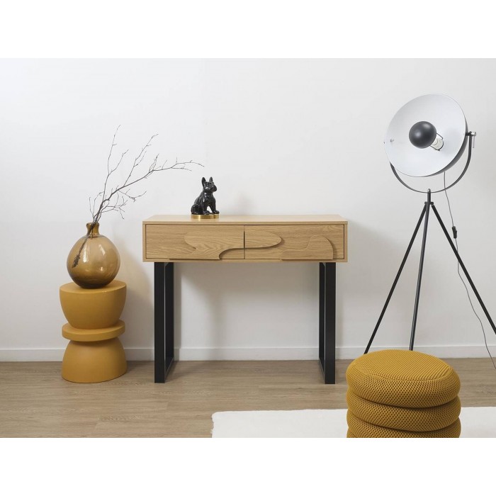 Kονσόλα Εισόδου Calypso Home Deco Factory με 2 συρτάρια και διαστάσεις 100x35x80cm - Απόχρωση Ξύλου