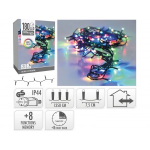 180 Led Φωτάκια - 13.5 Μέτρα - Χρονοδιακόπτησ - Πολύχρωμο	