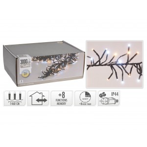 3000 Led Φωτάκια - 21.8 Μέτρα - Χρονοδιακόπτησ - Λευκό, Θερμό Λευκό