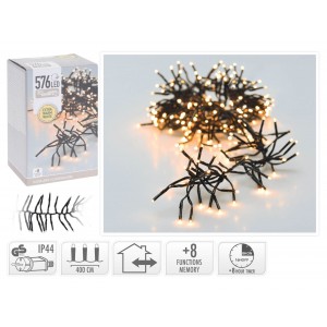576 Led Φωτάκια - 4 Μέτρα - Χρονοδιακόπτησ - Extra Θερμό Λευκό