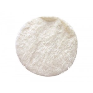  Ecru Imitation Fur Round Carpet 115Cm M4 Tx9006