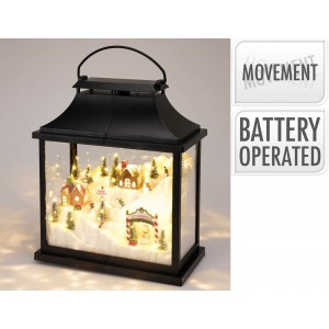 Φαναράκι Με Led Και Χειμερινό Τοπίο - 30X16X36Cm