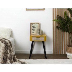 Κομοδίνο Home Deco Factory - 35X40X48Cm - Κίτρινο