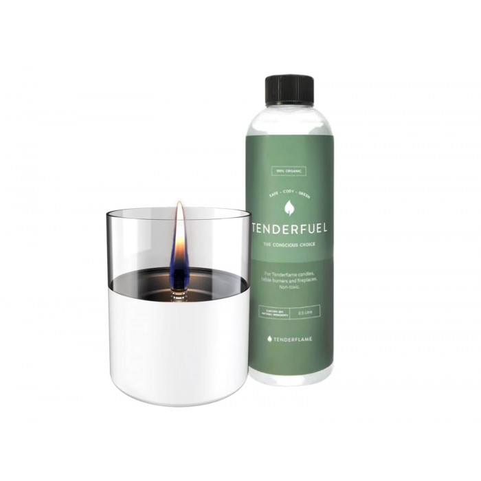  Lilly 10 Set White + Tenderfuel 1 Wick Candle Flam