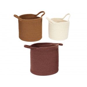  Panier Coton Terracotta Ocre Ivoire X3 M4 Rg9302