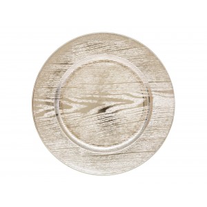  Pres. Wood Round Plate Gold 129812Or
