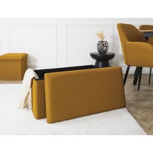 Σκαμπό-Μπαούλο Atom Home Deco Factory - 76X38X38Cm - Κίτρινο