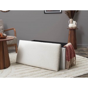 Σκαμπό-Μπαούλο Scott Home Deco Factory - 76X38X38Cm - Μπεζ