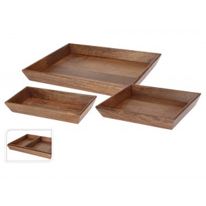  Tray Set Of 3 Walnut Finish A63100570