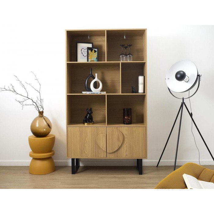Βιβλιοθήκη Calypso Home Deco Factory με 5 ράφια και διαστάσεις 100x35x180cm - Aπόχρωση Καφέ
