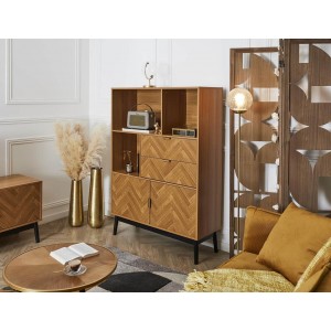 Βιβλιοθήκη Felix Home Deco Factory με ράφια, συρτάρια και διαστάσεις 100x35x140cm