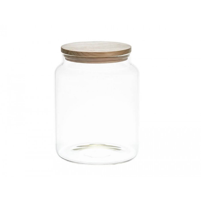  Bocal De Conservation Verre Couvercle Bois 2.4L M4