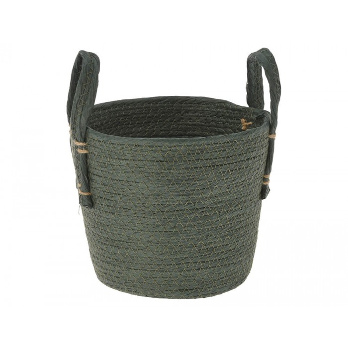 Διακοσμητικό καλάθι H&S Collection (KR2002750) με χερούλια - Πράσινο