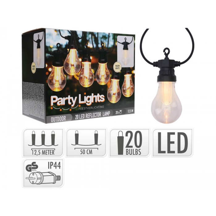 Διακοσμητικός Φωτισμός 20 LED (LE2100210), 12.5 Μέτρα - Θερμό Λευκό