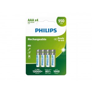 Επαναφορτιζόμενες Αλκαλικές Μπαταρίες Philips R03B4A95/10  - 4 τεμάχια