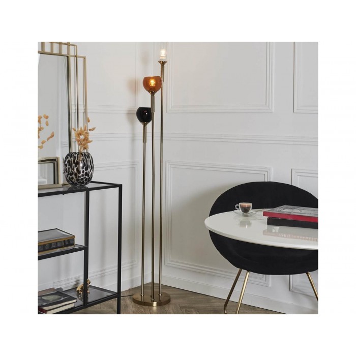  Lampadaire Tripod Verre Fume M1 La0053/Iopau