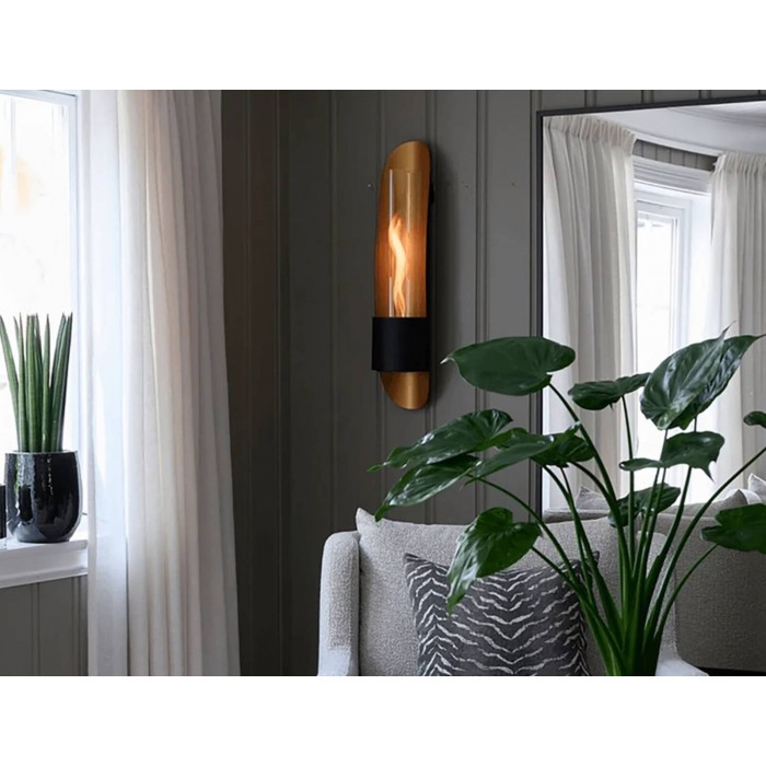 Εστία Φωτιάσ Cycloflame Wall Tenderflame - 16.6X81X17.5Cm - Gold