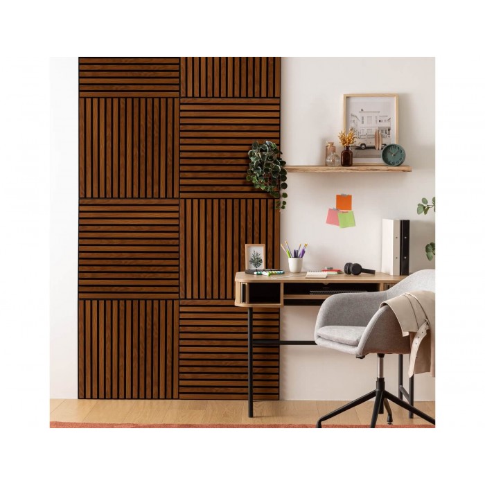 3D Πάνελ Τοίχου Colva Atmosphera - 60X60Cm - Dark Wood