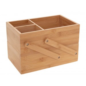 Κουτί Οργάνωσης Make up 5five από Ξύλο Bamboo, 25x16x16.5cm - Απόχρωση Ξύλου